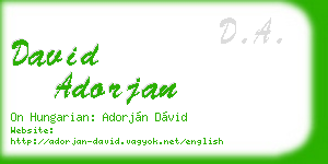 david adorjan business card
